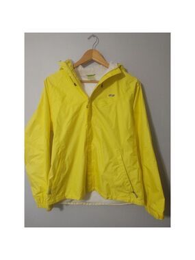 Women's KÖPPEN Bright Yellow Hooded Windbreaker Raincoat Jacket M